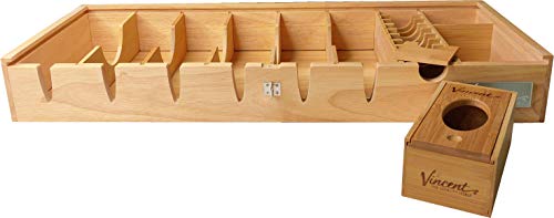 Vincent Professional Countertop Tray Station Organizer 8 (Natural)