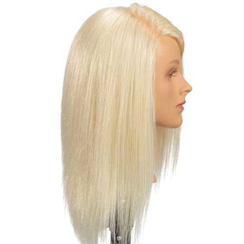 HairArt Cosmetology Mannequin Head (Olivia 12") with 100% European Hair, Color Level 10 Blonde