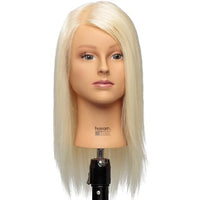 HairArt Cosmetology Mannequin Head (Olivia 12") with 100% European Hair, Color Level 10 Blonde