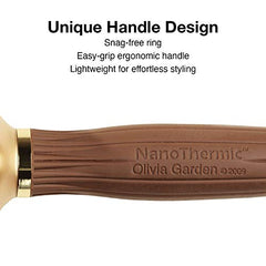 Olivia Garden NanoThermic PowerGrip Thermal brush with special patented wavy barrel for extra tension and grip, ceramic coated barrel, ionic technology, ergonomic handle, for medium to thick hair