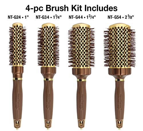 Olivia Garden NanoThermic PowerGrip Thermal brush with special patented wavy barrel for extra tension and grip, ceramic coated barrel, ionic technology, ergonomic handle, for medium to thick hair