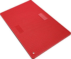 Vincent Heat Resistant Silicone Tool Mat For Styling and Barber Station | For Curling Irons, Flat Irons, Hot Styling Tools (Red)