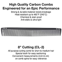 Olivia Garden CarbonLite carbon combs, totally snag-free, ultra-light, high heat resistant, durable and anti-static