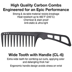 Olivia Garden CarbonLite carbon combs, totally snag-free, ultra-light, high heat resistant, durable and anti-static