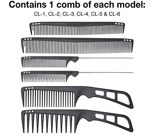 Olivia Garden CarbonLite carbon combs, totally snag-free, ultra-light, high heat resistant, durable and anti-static