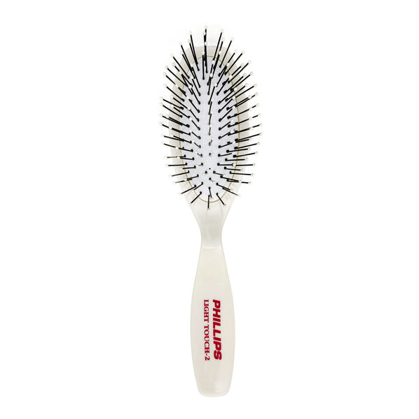 Phillips Brush Light Touch 2 Oval Cushioned Brush (Purse Sized), with Ball Tipped Nylon Bristles, Contoured Handle