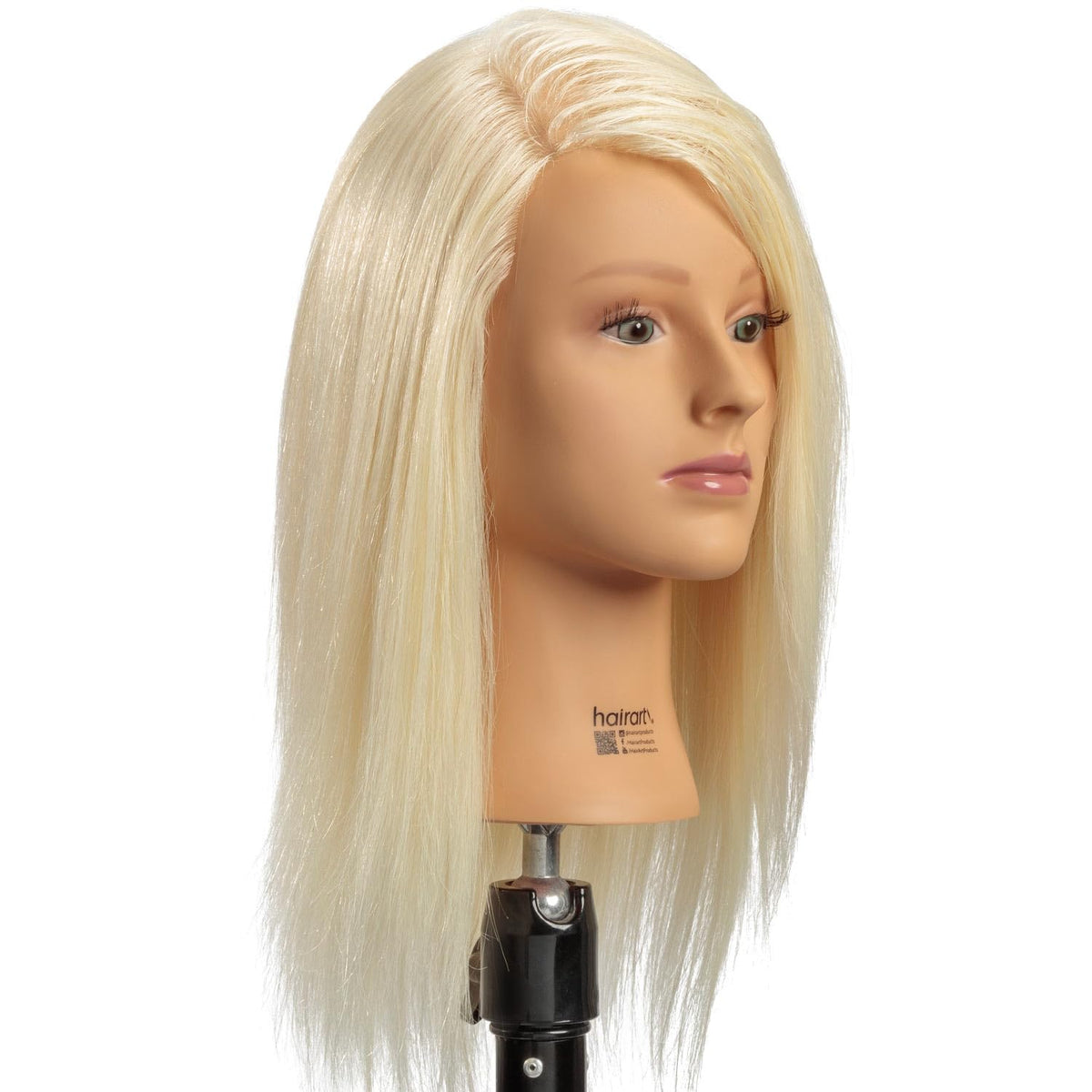 HairArt Cosmetology Mannequin Head (Olivia 12") with 100% European Hair, Color Level 10 Blonde