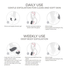 Renaissance Glove a body Exfoliating Mitt with face scrubbing accessory by Daniele Henkel – Vegan more effective & resistant than a loofah, brush or scrub sponge bath -100% natural (Zenith Blue)