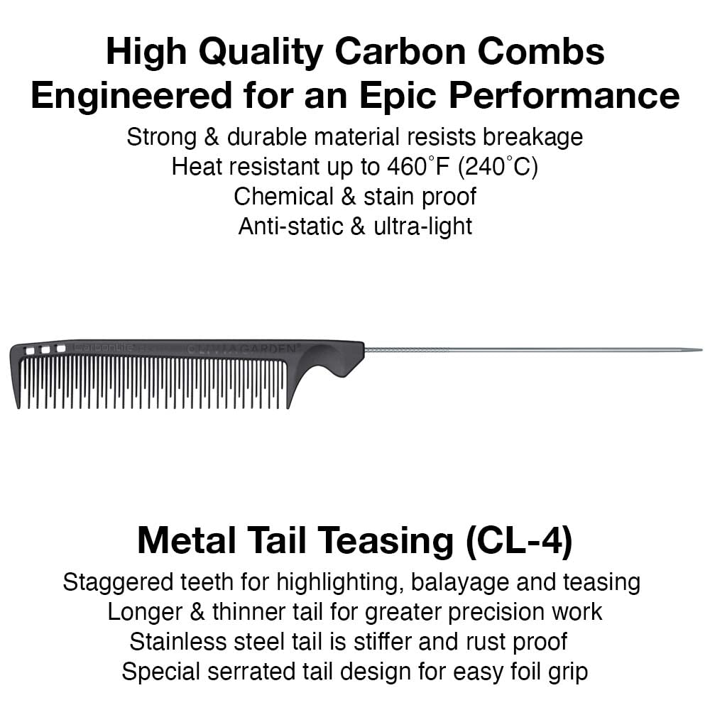 Olivia Garden CarbonLite carbon combs, totally snag-free, ultra-light, high heat resistant, durable and anti-static