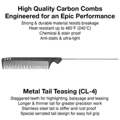 Olivia Garden CarbonLite carbon combs, totally snag-free, ultra-light, high heat resistant, durable and anti-static