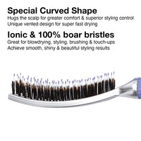 Olivia Garden FingerBrush Scalp-Hugging & Vented Combo Paddle Hair Brush (ionic & 100% boar bristles)