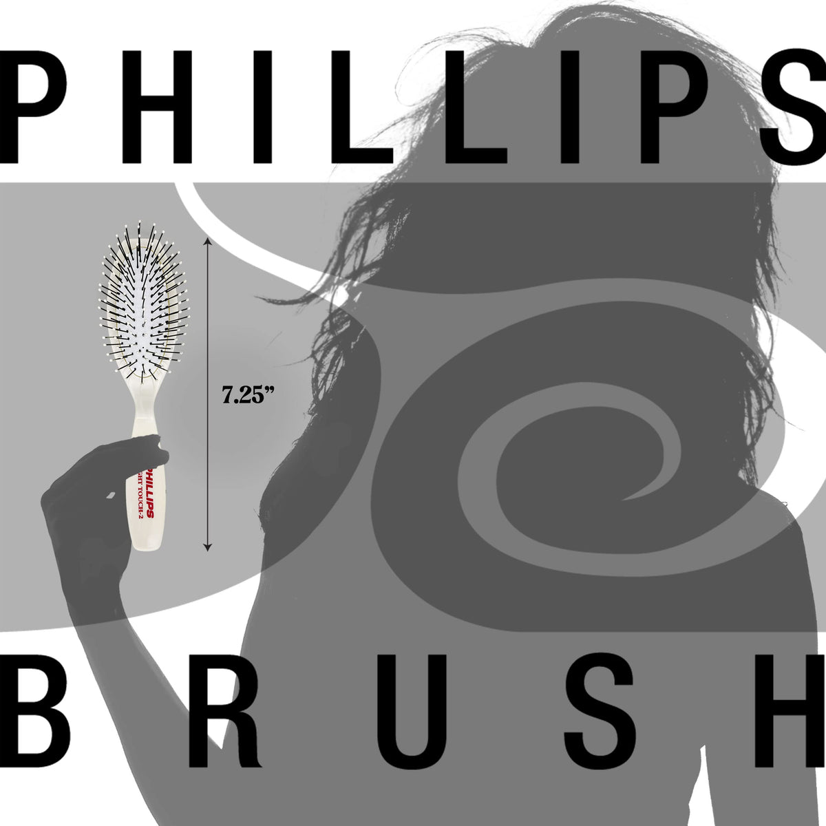 Phillips Brush Light Touch 2 Oval Cushioned Brush (Purse Sized), with Ball Tipped Nylon Bristles, Contoured Handle