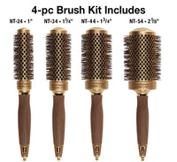 Olivia Garden NewCycle Round Thermal Hair Brush (not electrical) with ceramic barrel, ionic technology and made from 100% recycled material (except bristles)