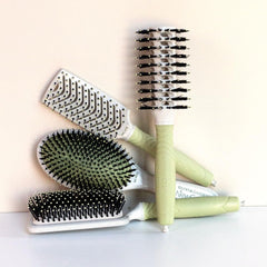 Olivia Garden NewCycle Professional Hair Brush is made from 100% recycled materials (except bristles and cushion), styles all hair types quickly and creates long lasting styles