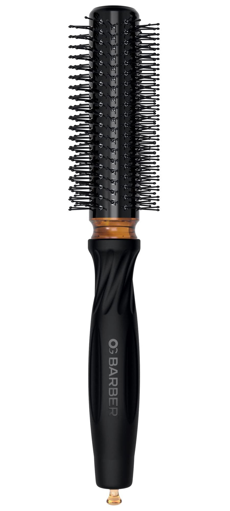 Olivia Garden OG Barber round brush with Ceramic Coated Barrel, quick drying and v-shaped bristles for easy styling on men hair, 1/2 inch