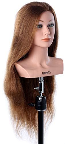 HairArt Cosmetology Mannequin Head (Tessa #4224) 100% Human Hair 24" Length w/Shoulder Platform