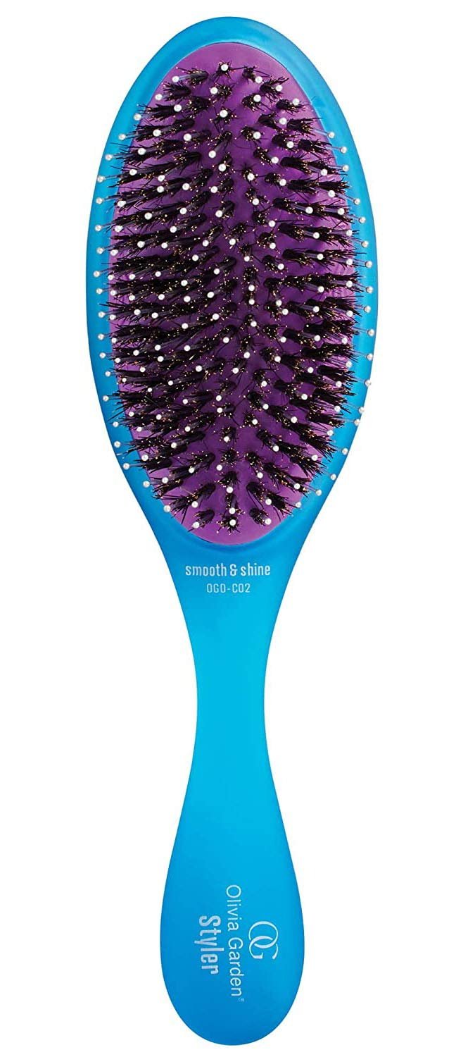 Olivia Garden OG Brush Styler, To Smooth and add Shine, All hair Types, removable cushion for easy cleaning, scalp hugging for scalp massage, gentle, for wet or dry hair, for women, men and children