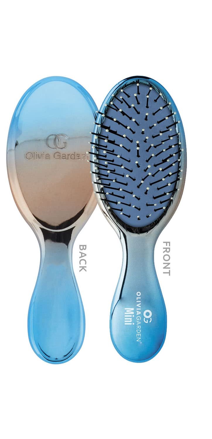 Olivia Garden OG Brush Detangler, removable cushion, scalp hugging shape massages the scalp, for wet or dry hair, for women, men and children, Fine to Medium hair, Black