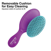 Olivia Garden OG Brush Detangler, removable cushion, scalp hugging shape massages the scalp, for wet or dry hair, for women, men and children, Fine to Medium hair, Black