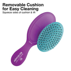 Olivia Garden OG Brush Detangler, removable cushion, scalp hugging shape massages the scalp, for wet or dry hair, for women, men and children, Fine to Medium hair, Black