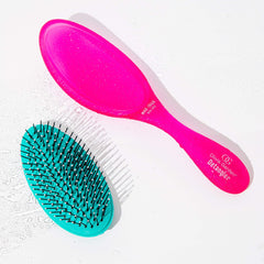 Olivia Garden OG Brush Detangler, removable cushion, scalp hugging shape massages the scalp, for wet or dry hair, for women, men and children, Fine to Medium hair, Black