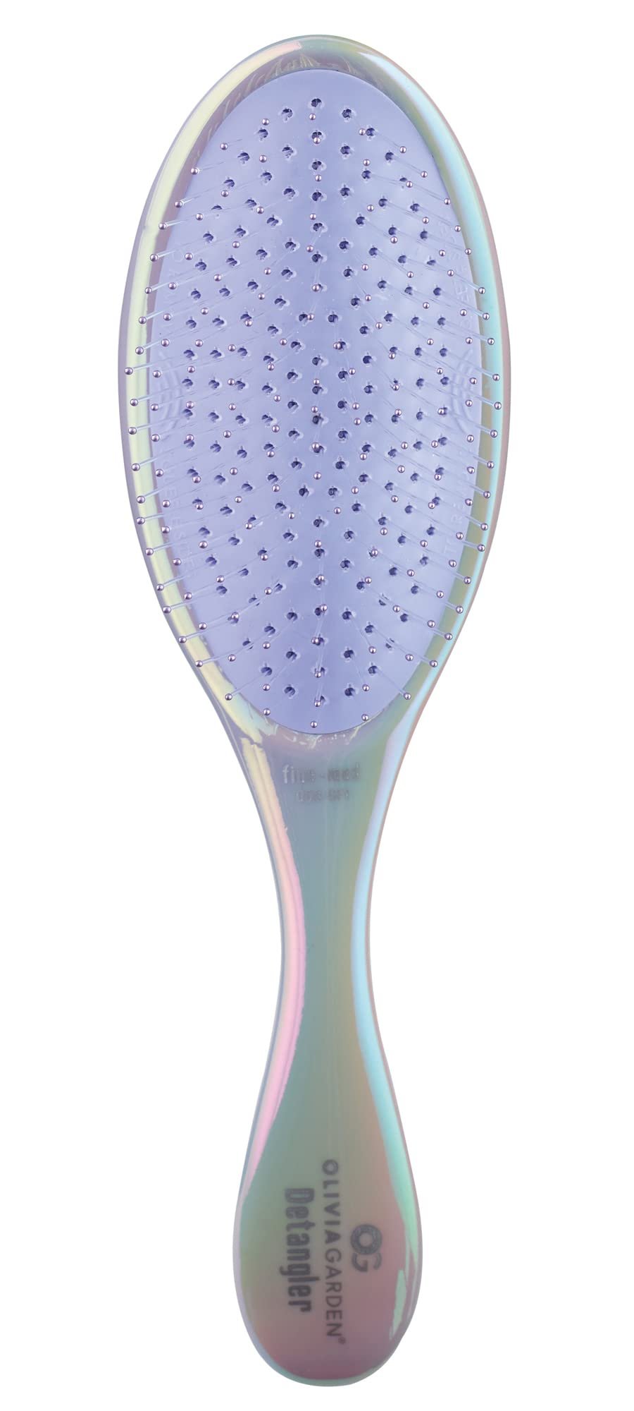 Olivia Garden Opal OG Brush Detangler, removable cushion, scalp hugging shape massages the scalp, for wet or dry hair, for women, men and children, Fine to Medium hair, Opal Purple