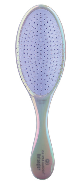 Olivia Garden Opal OG Brush Detangler, removable cushion, scalp hugging shape massages the scalp, for wet or dry hair, for women, men and children, Fine to Medium hair, Opal Purple