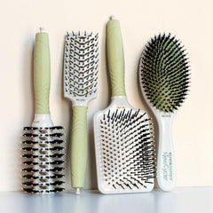 Olivia Garden NewCycle Professional Hair Brush is made from 100% recycled materials (except bristles and cushion), styles all hair types quickly and creates long lasting styles