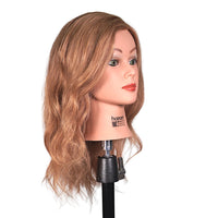 Brooke [100% Remy Human Hair Mannequin], Ideal for Braiding & Haircuts, Cosmetology Practice Doll