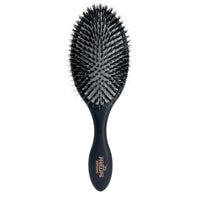 Phillips Brush Imperial Black Oval Cushion Boar Hair Bristles Reinforced by Nylon, Anti-Static Anti-Frizz