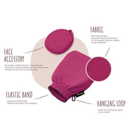 Renaissance Glove a body Exfoliating Mitt with face scrubbing accessory by Daniele Henkel – Vegan more effective & resistant than a loofah, brush or scrub sponge bath -100% natural (Royal Magenta)