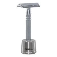 Jatai Feather Stainless Steel Double Edge Razor with Stainless Steel Stand, Extra Blades, & Gift Box