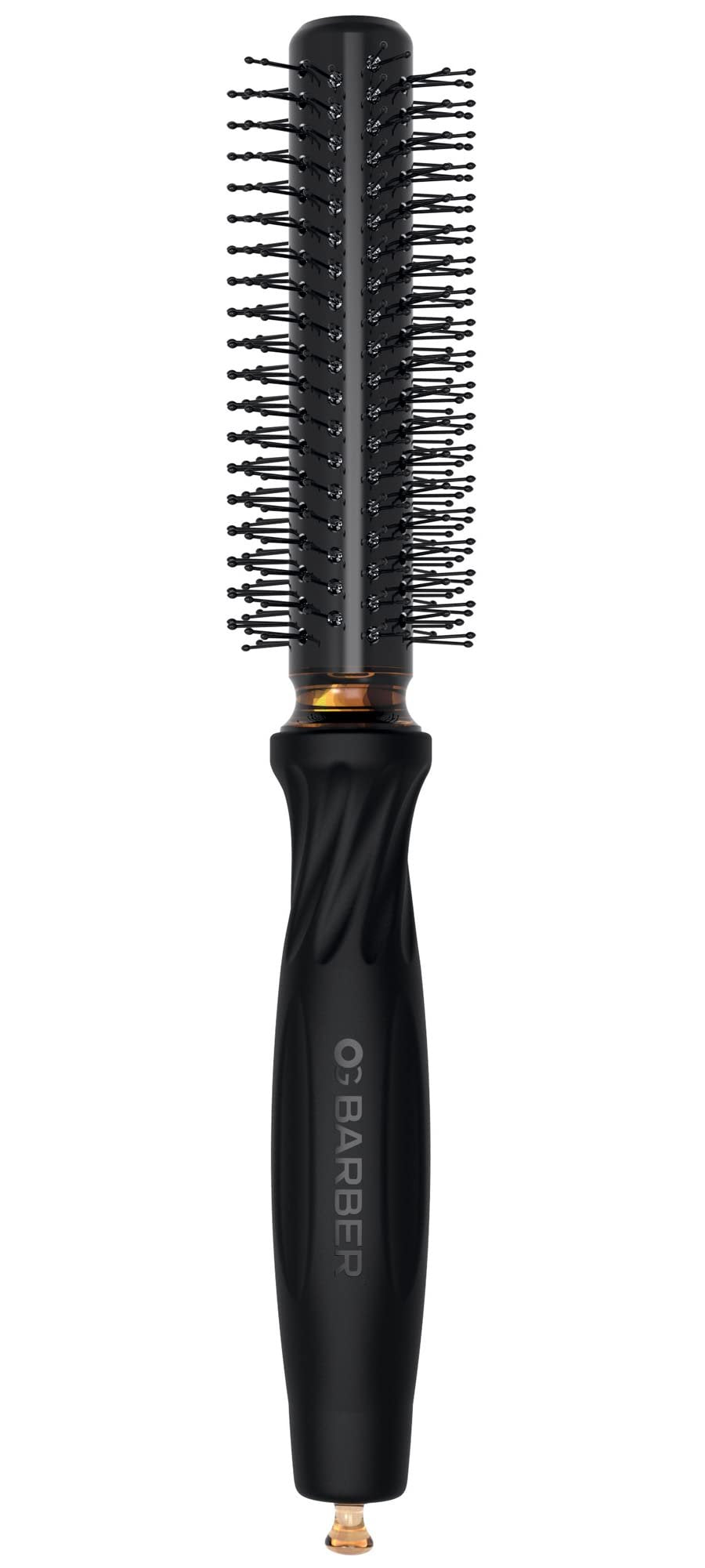 Olivia Garden OG Barber round brush with Ceramic Coated Barrel, quick drying and v-shaped bristles for easy styling on men hair, 1/2 inch