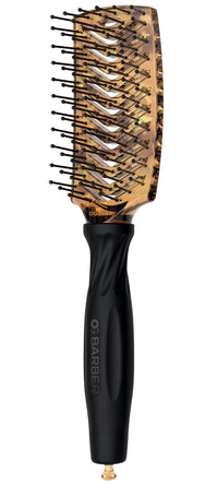 Olivia Garden OG Barber round brush with Ceramic Coated Barrel, quick drying and v-shaped bristles for easy styling on men hair, 1/2 inch