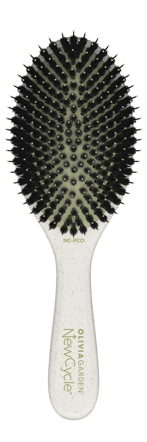 Olivia Garden NewCycle Professional Hair Brush is made from 100% recycled materials (except bristles and cushion), styles all hair types quickly and creates long lasting styles