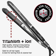 Olivia Garden Titanium + Ion 1 inch High Performance Titanium Professional Flat Iron Dual Voltage with Heat Resistant Heat Mat. Ultra Smooth & snag-Free Rounded Body Edge to Easily straighten, Create Flips, Curls, Twists, or Spirals.