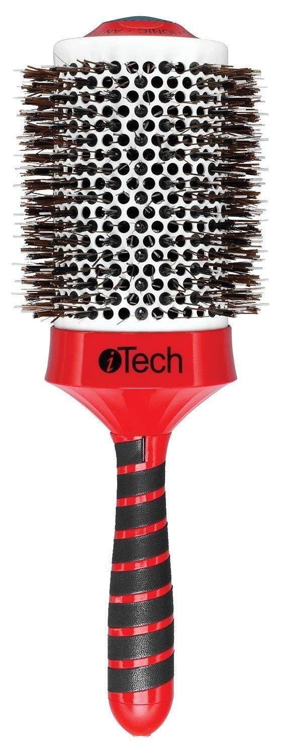 HairArt Itech Magnetic Tourmaline Boar and Nylon Bristle Hair Brush, 4 1/4 Inch