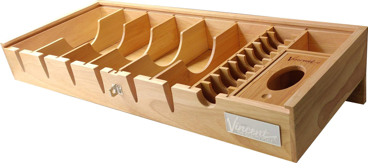 Vincent Professional Countertop Tray Station Organizer 8 (Natural)