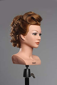 HairArt Cosmetology Mannequin Head (Tessa #4224) 100% Human Hair 24" Length w/Shoulder Platform