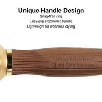 Olivia Garden NanoThermic Speed XL Extra-Long Barrel Thermal Round Hair Brush with ergonomic non-slip handle (not electrical)