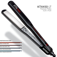 Izutech KTX 450 Black Premium Pure Titanium Flat Iron, 1.25